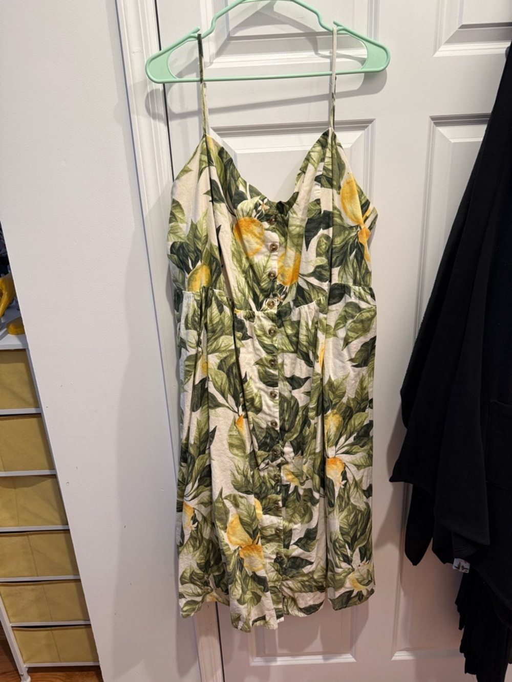 H&M Plus-Size Midi Lemon-Print Linen Sundress